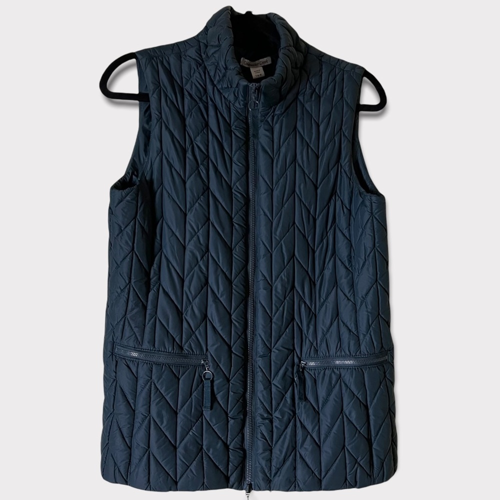Coldwater Creek Puffer Vest Blue Green S Small 6 to 8 Free Shipping